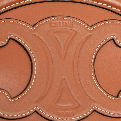 Celine Triomphe Crossbody Oval Shoulder Bag Brown Leather — view 4