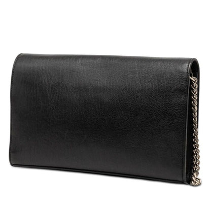 Saint Laurent Star Studs Chain Shoulder Bag Wallet Black Leather — view 2