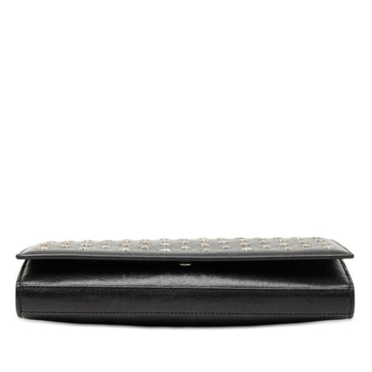 Saint Laurent Star Studs Chain Shoulder Bag Wallet Black Leather — view 3