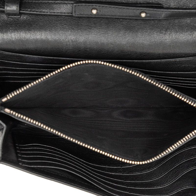Saint Laurent Star Studs Chain Shoulder Bag Wallet Black Leather — view 4