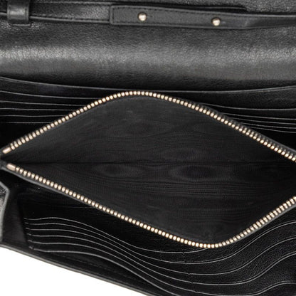 Saint Laurent Star Studs Chain Shoulder Bag Wallet Black Leather — view 4