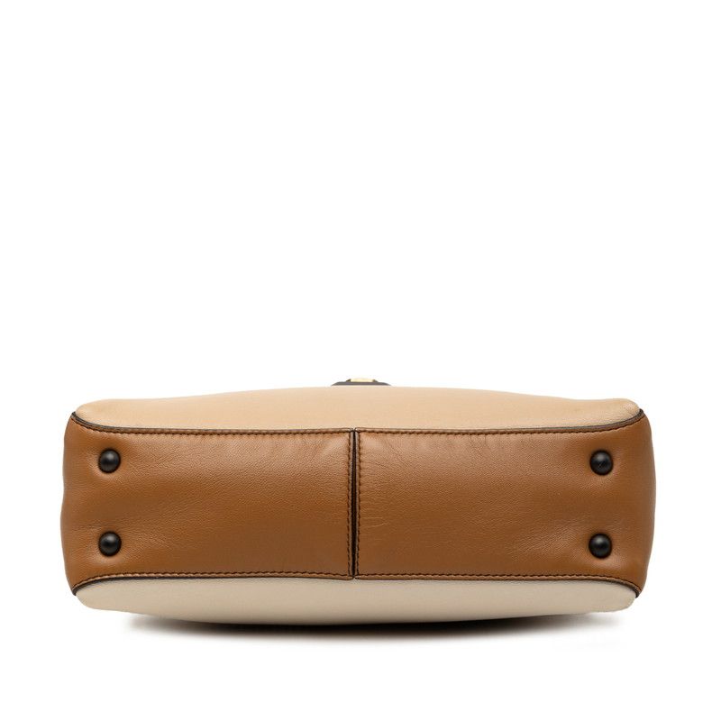 Bottega Veneta Small Piazza 2-Way Shoulder Bag Beige Brown White Leather — view 3