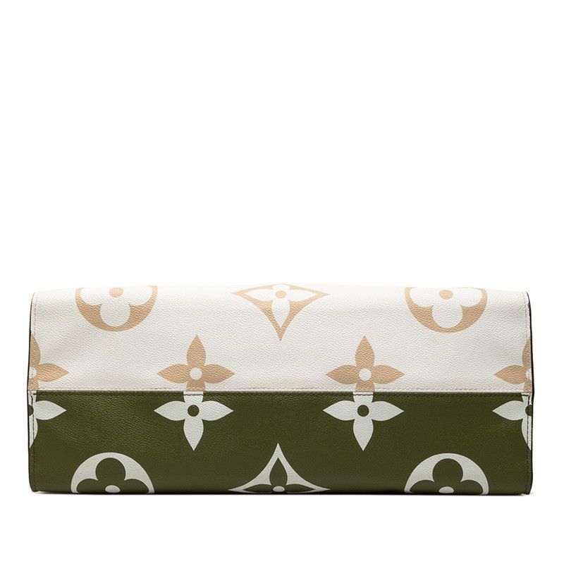 Louis Vuitton Monogram Giant On The Go GM Tote Bag White Green Beige Leather — view 3