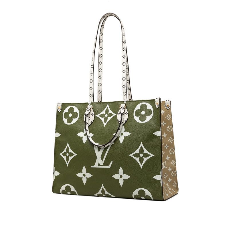 Louis Vuitton Monogram Giant On The Go GM Tote Bag White Green Beige Leather — view 2