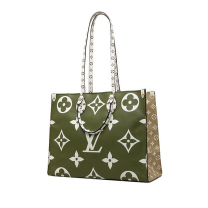 Louis Vuitton Monogram Giant On The Go GM Tote Bag White Green Beige Leather — view 2