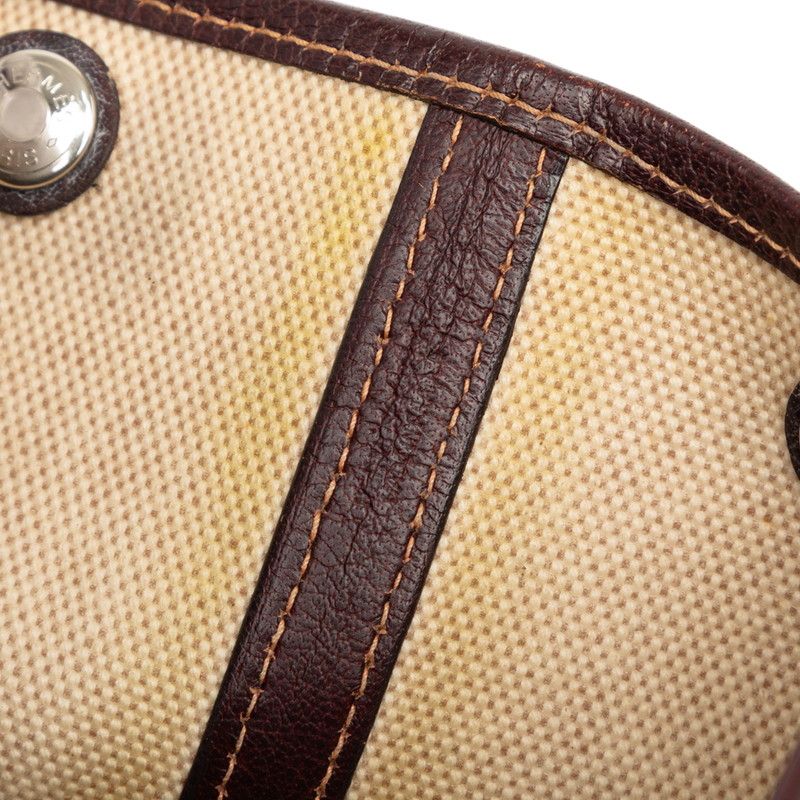 Hermes Garden Party PM Tote Bag Beige Brown Toile H Negonda — view 6