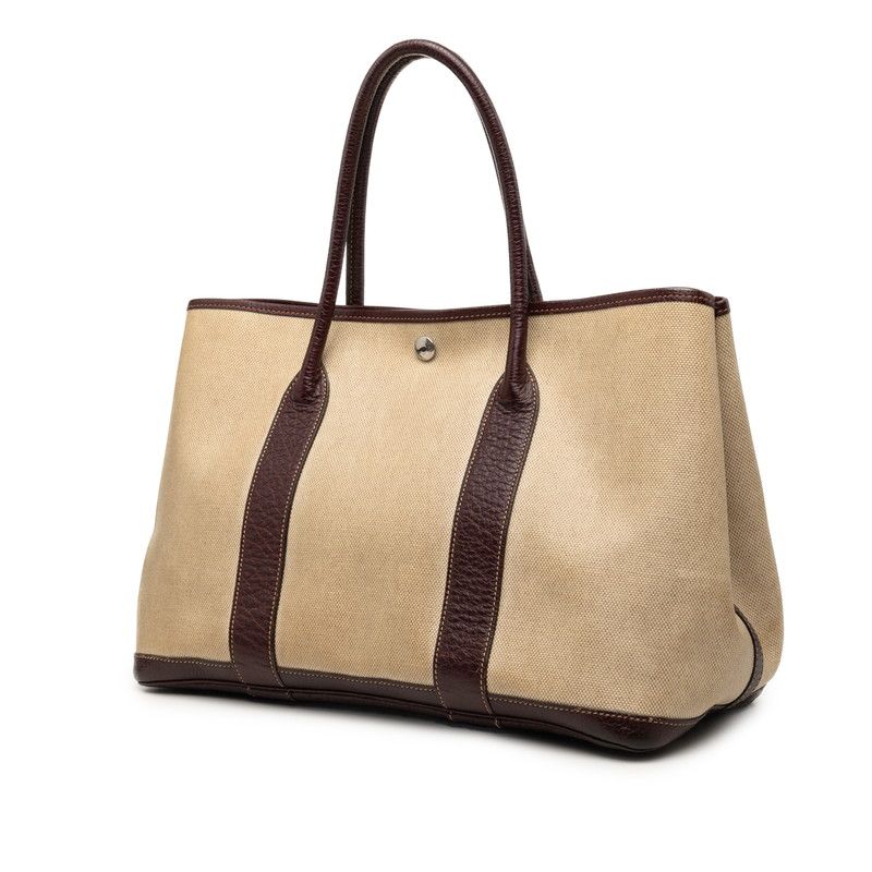 Hermes Garden Party PM Tote Bag Beige Brown Toile H Negonda — view 2