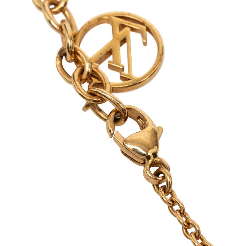 Louis Vuitton Monogram Flower Full Chain Necklace Gold Plated — view 6