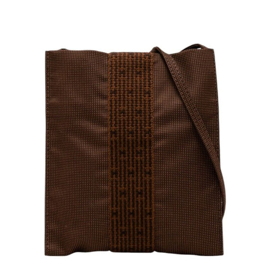 Hermes Herline Crossbody Shoulder Bag Pochette Brown Canvas