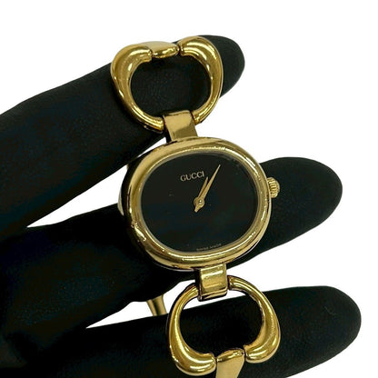 Gucci Vintage Bangle Watch Quartz Gold Black — view 5