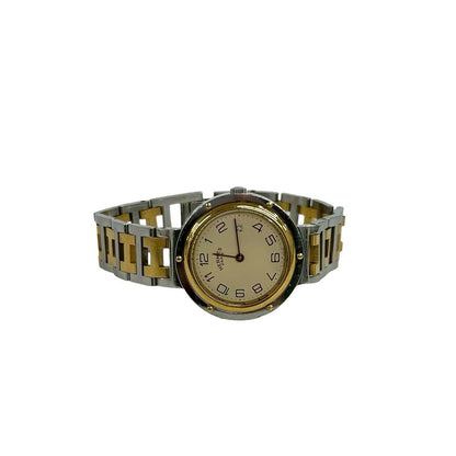 Hermes Vintage Clipper Stainless Steel Quartz Watch Wrist Silver — view 7