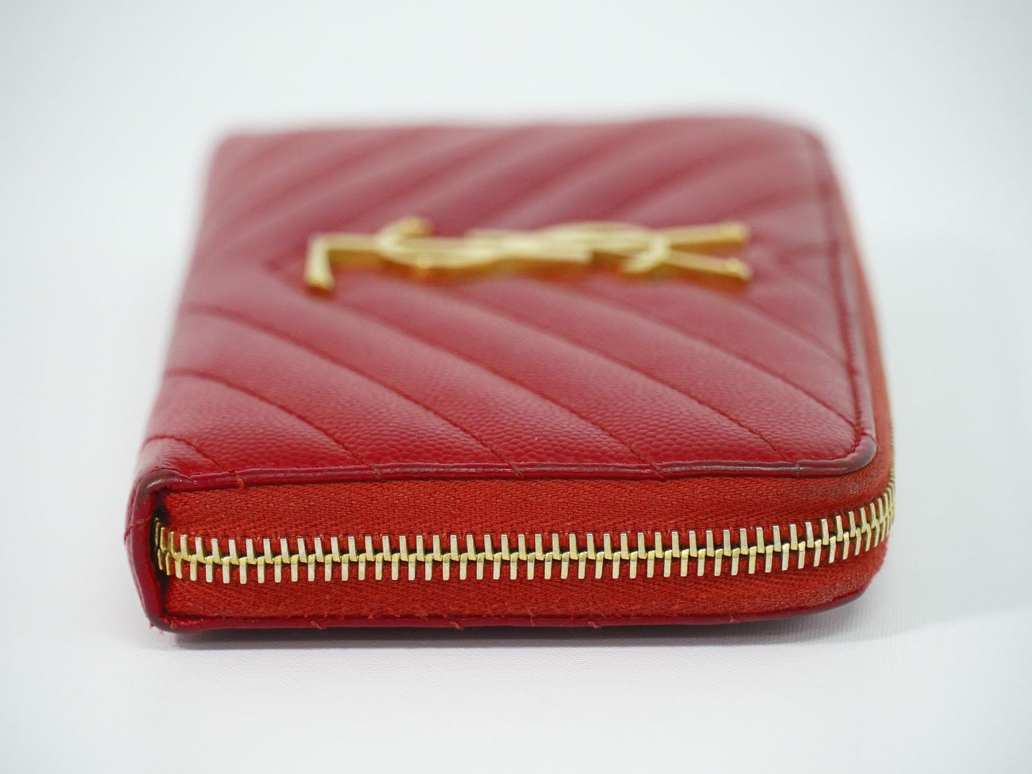 Saint Laurent YSL Cassandra Stitch Leather Zip Around Wallet — view 4