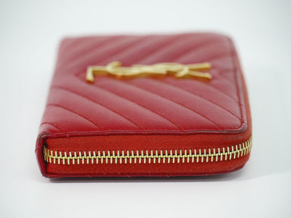 Saint Laurent YSL Cassandra Stitch Leather Zip Around Wallet — view 4