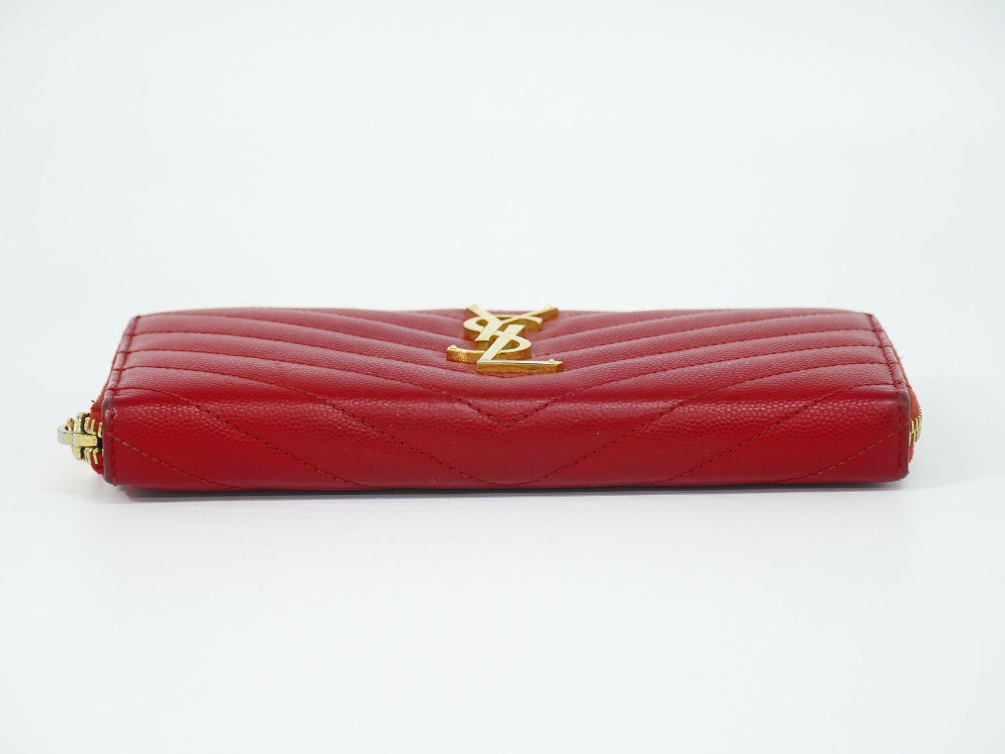 Saint Laurent YSL Cassandra Stitch Leather Zip Around Wallet — view 3