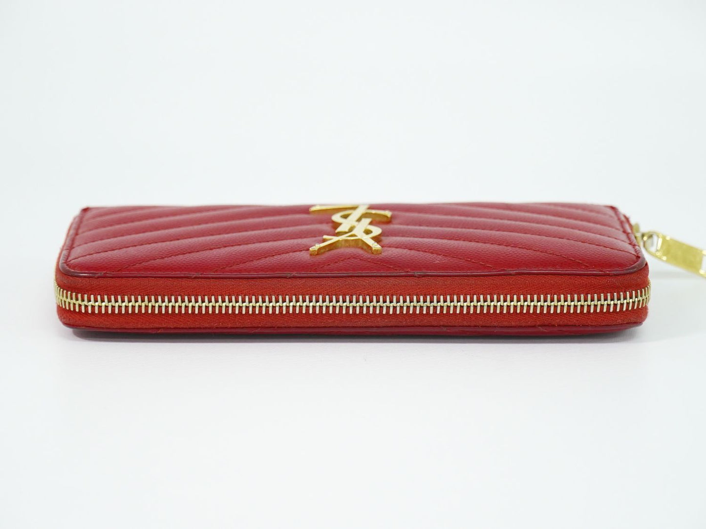Saint Laurent YSL Cassandra Stitch Leather Zip Around Wallet — view 5