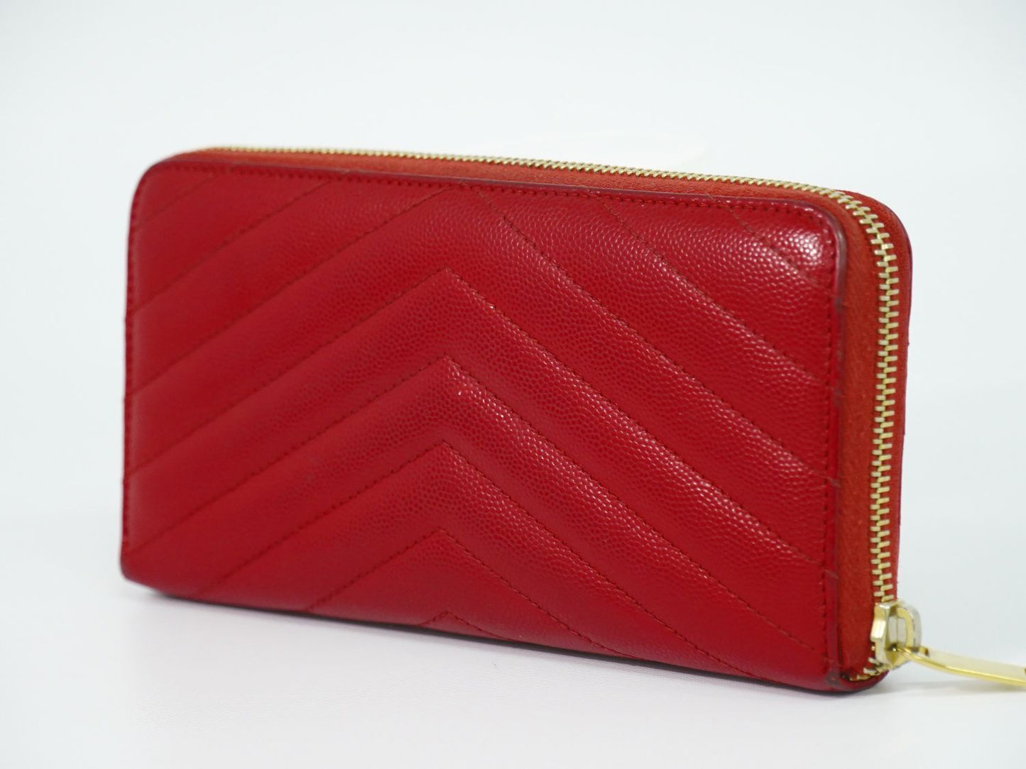Saint Laurent YSL Cassandra Stitch Leather Zip Around Wallet — view 2