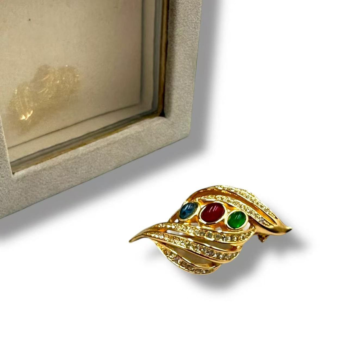Dior Vintage Brooch Rhinestone Gold