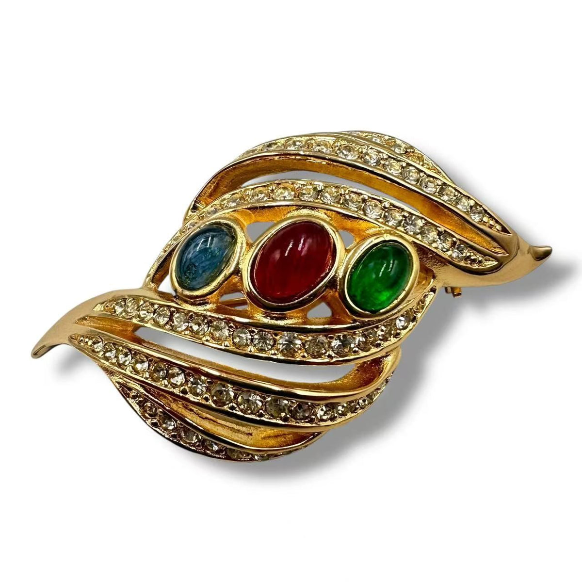 Dior Vintage Brooch Rhinestone Gold — view 2