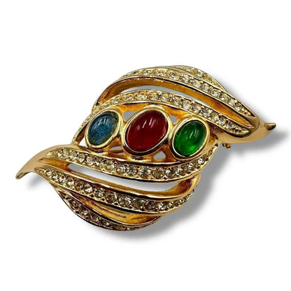 Dior Vintage Brooch Rhinestone Gold — view 2