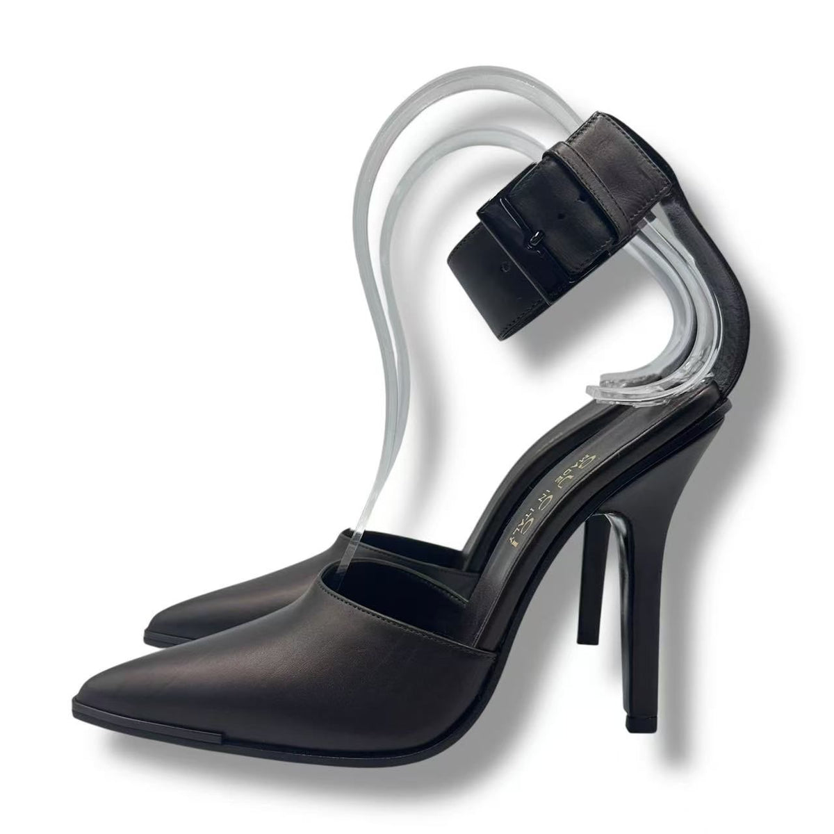 Gucci High Heels Sandals Logo Leather Brown — view 5