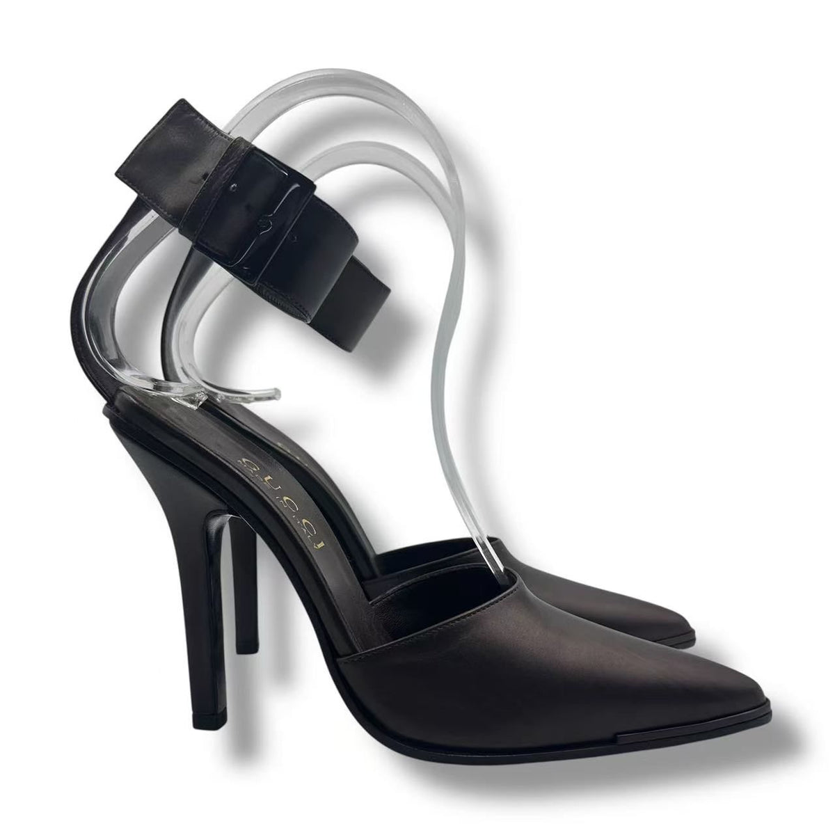 Gucci High Heels Sandals Logo Leather Brown — view 4