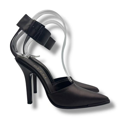 Gucci High Heels Sandals Logo Leather Brown — view 4