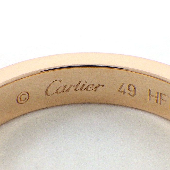 Cartier Ring C de Cartier Wedding Band Engraved Logo Point Diamond 18K Pink — view 3