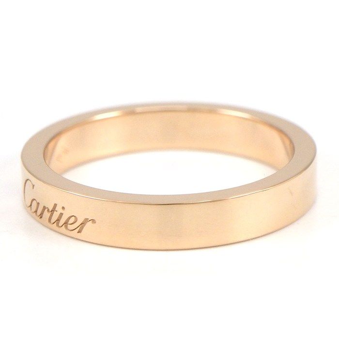 Cartier Ring C de Cartier Wedding Band Engraved Logo Point Diamond 18K Pink — view 2