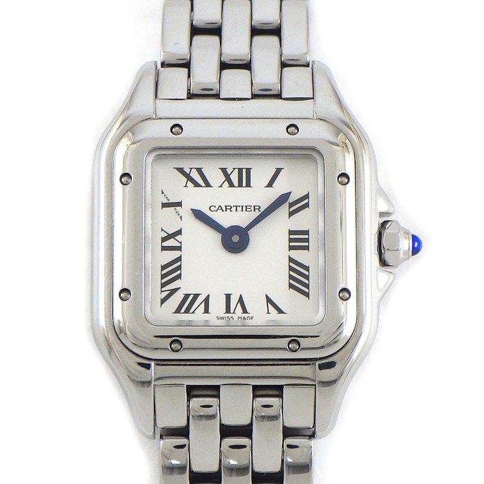 Cartier Watch Panthère Mini Square Silver Dial Roman Index SS Quartz Analog