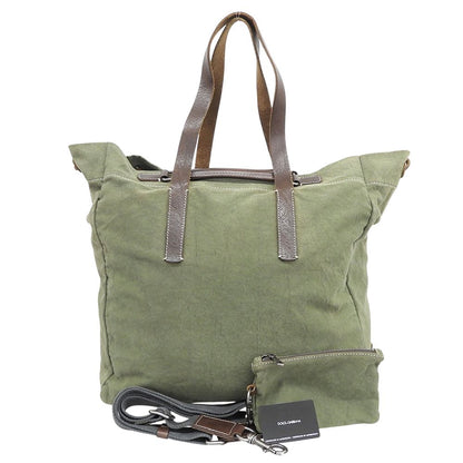 Dolce & Gabbana Canvas Leather 2-Way Handbag Khaki — view 2