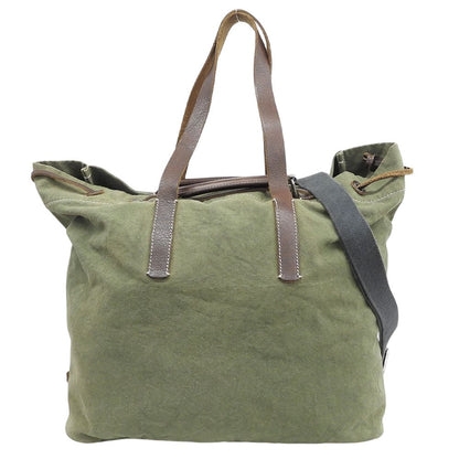 Dolce & Gabbana Canvas Leather 2-Way Handbag Khaki