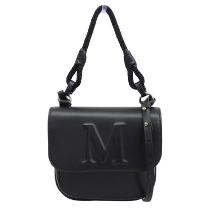 Max Mara Leather M 2-Way Shoulder Pouch Handbag Black