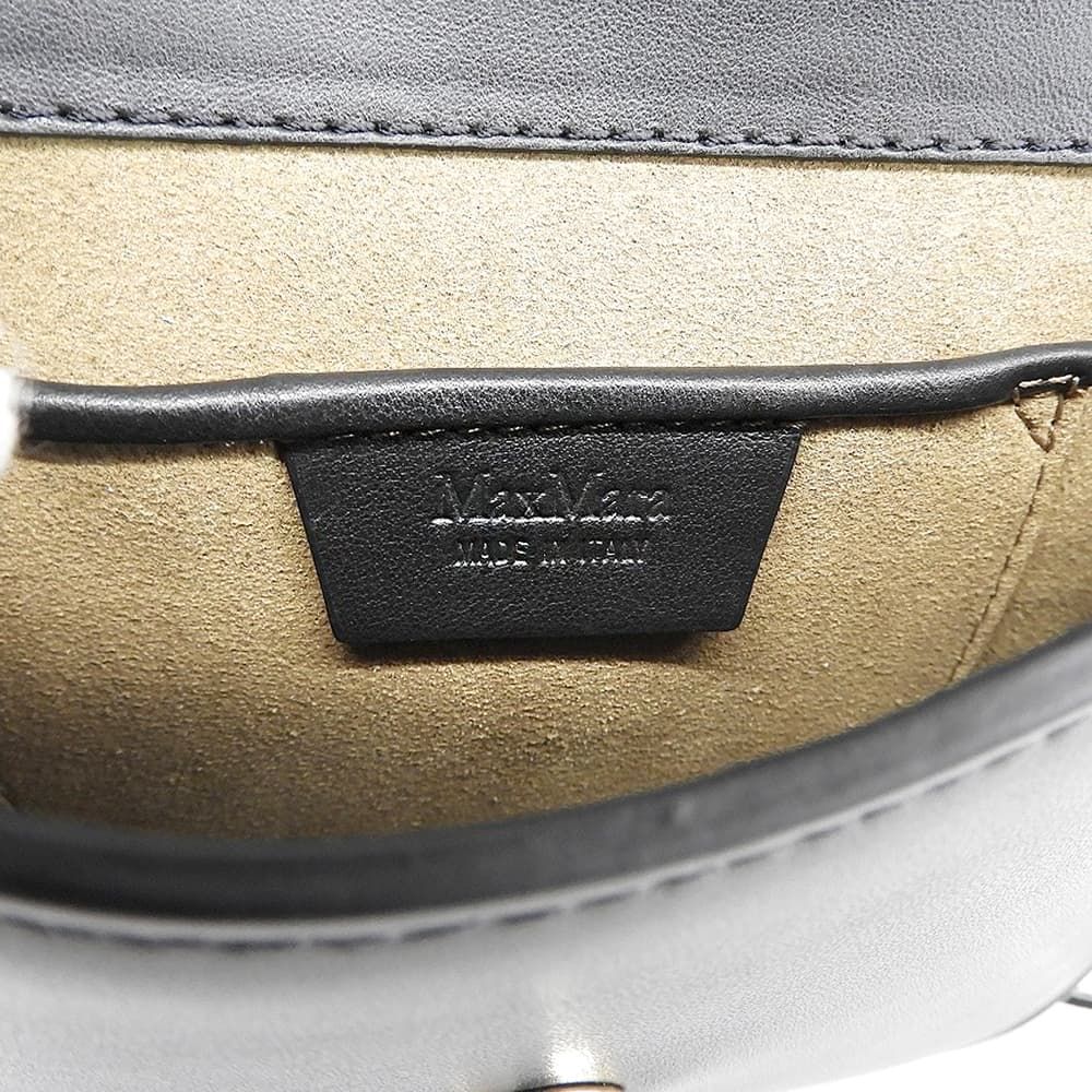 Max Mara Leather M 2-Way Shoulder Pouch Handbag Black — view 6