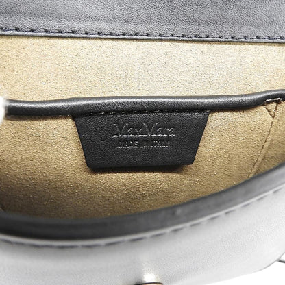 Max Mara Leather M 2-Way Shoulder Pouch Handbag Black — view 6