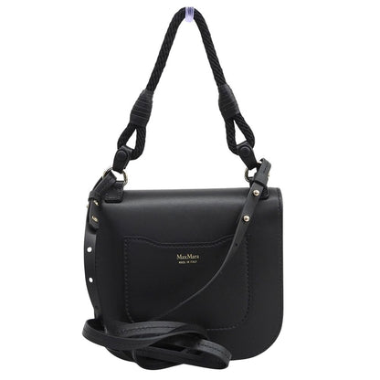 Max Mara Leather M 2-Way Shoulder Pouch Handbag Black — view 2