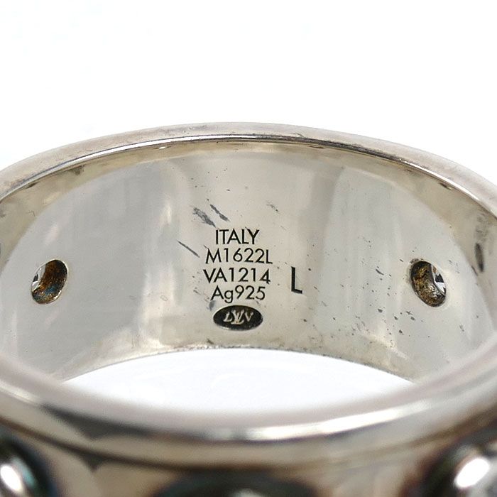 Louis Vuitton 925 Sterling Silver Ring LV Studded — view 5