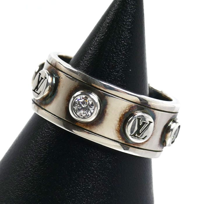 Louis Vuitton 925 Sterling Silver Ring LV Studded — view 2