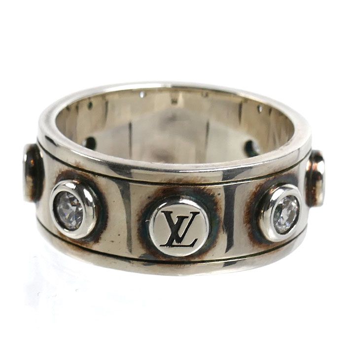 Louis Vuitton 925 Sterling Silver Ring LV Studded — view 3