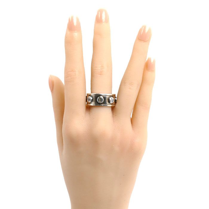 Louis Vuitton 925 Sterling Silver Ring LV Studded — view 7