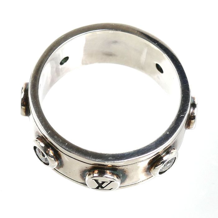 Louis Vuitton 925 Sterling Silver Ring LV Studded — view 4