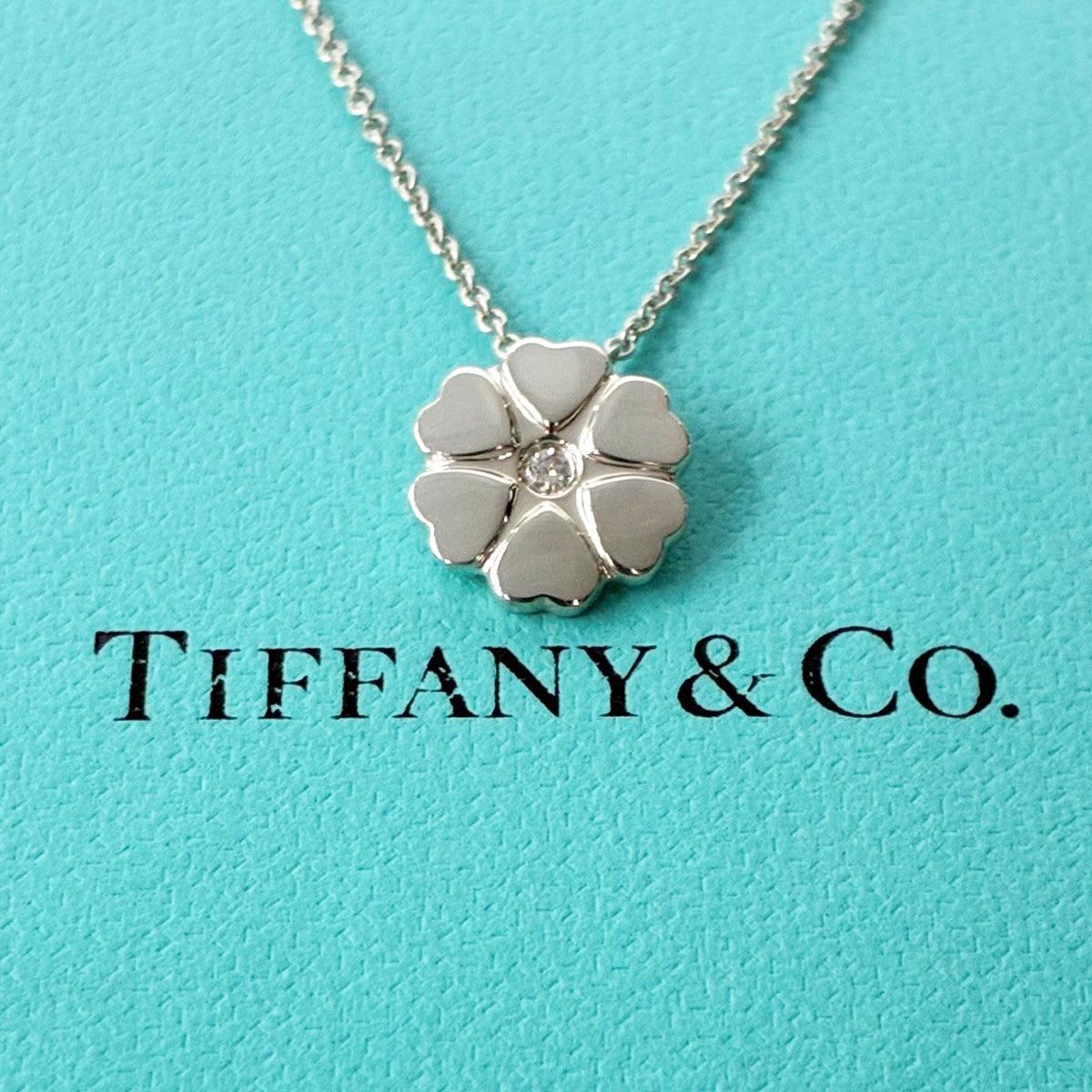 Tiffany & Co Necklace Heart Crown of Silver Diamond Paloma Picasso