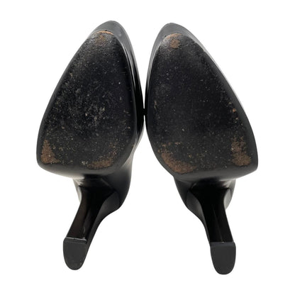 Gucci Ankle Boots Side Zip Heels Leather Logo Black 39 — view 6