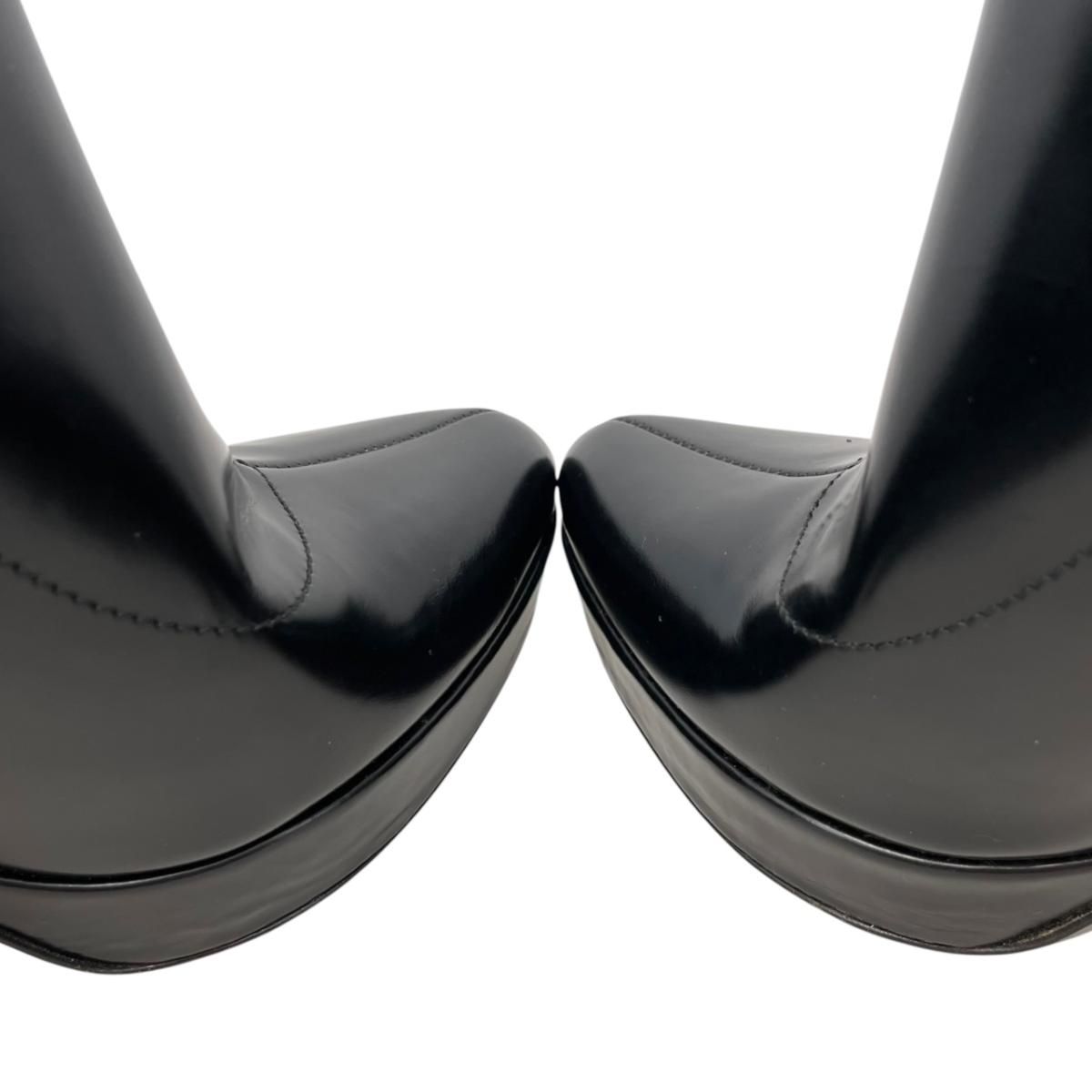 Gucci Ankle Boots Side Zip Heels Leather Logo Black 39 — view 7
