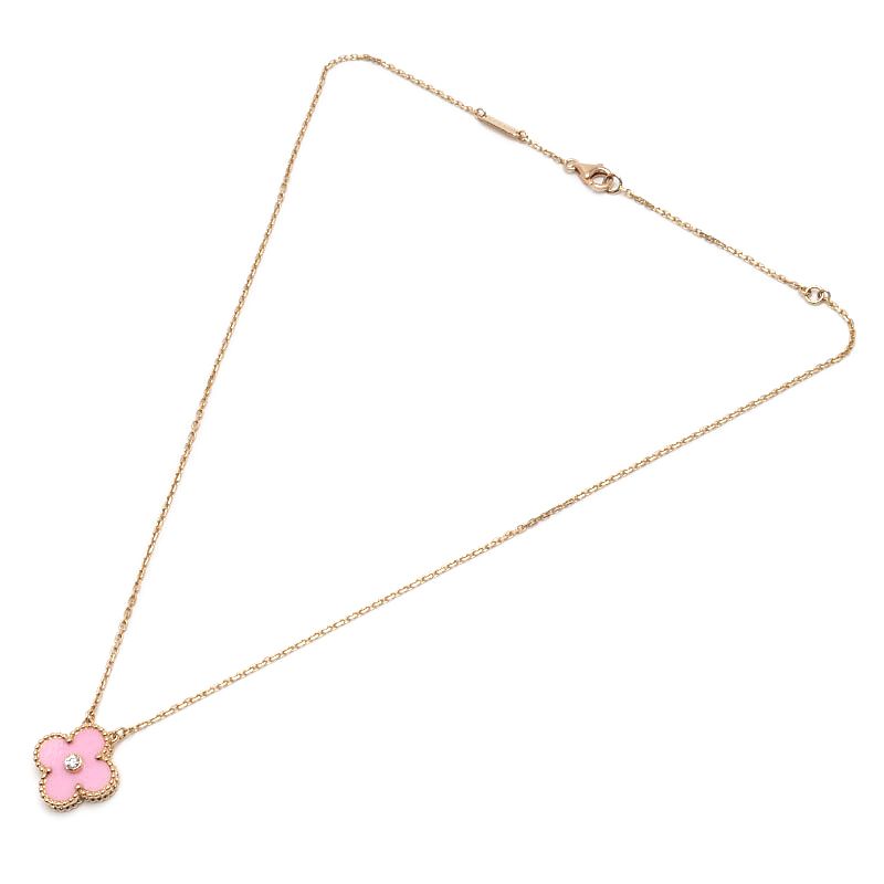 Van Cleef & Arpels Vintage Alhambra Necklace Pink Sable — view 2