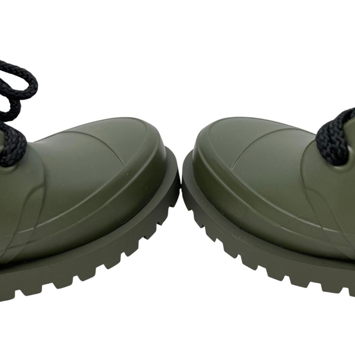 Dior Rain Boots Lace Up Rubber Logo Green Black 35 — view 7