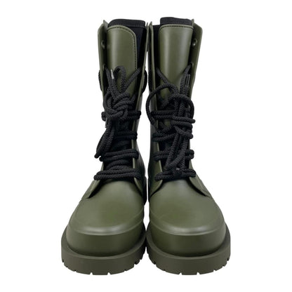 Dior Rain Boots Lace Up Rubber Logo Green Black 35 — view 3