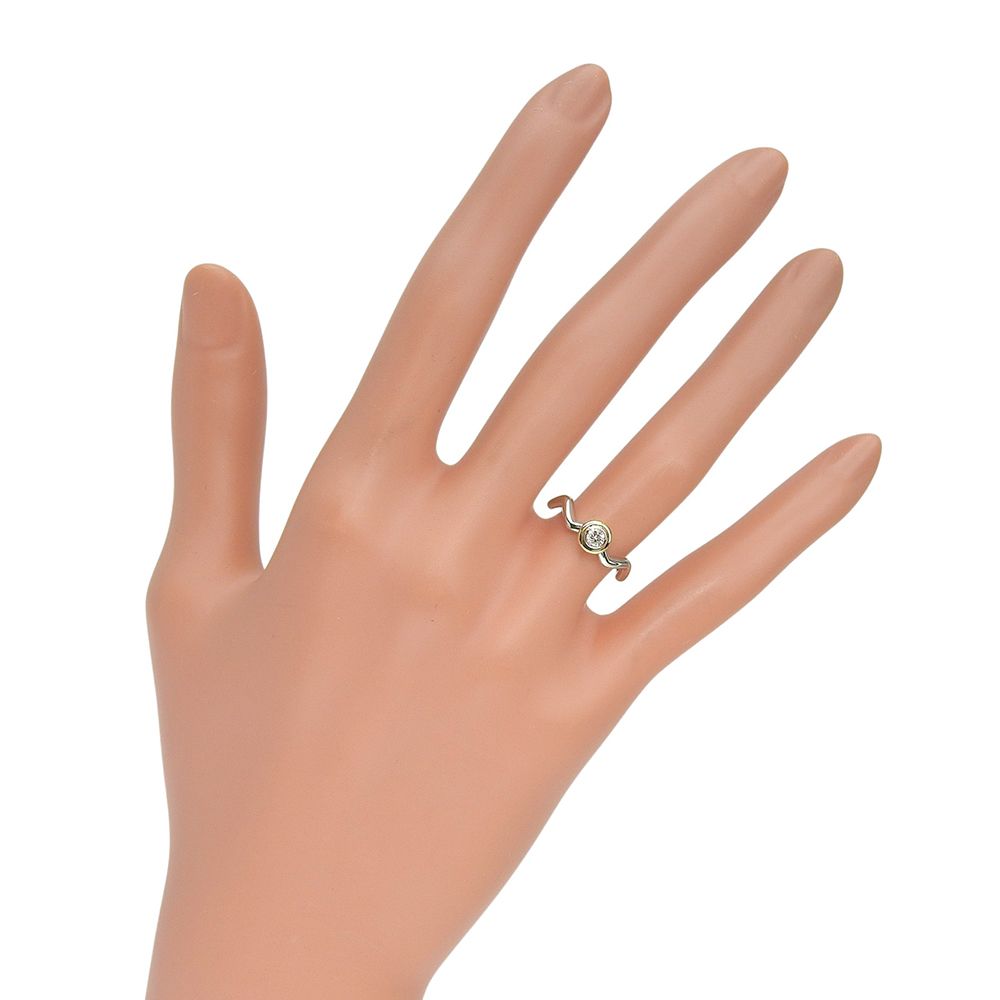 Tiffany & Co Zigzag Platinum Gold Diamond Ring — view 2