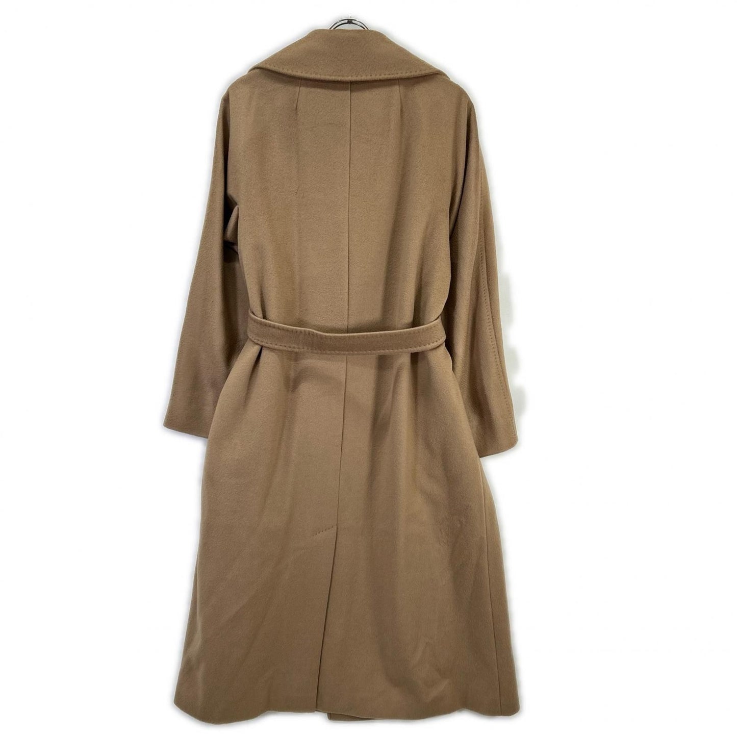 Max Mara Weekend Brown Pure Vagin Wool 100 Resina Double Breasted Belted Long — view 2