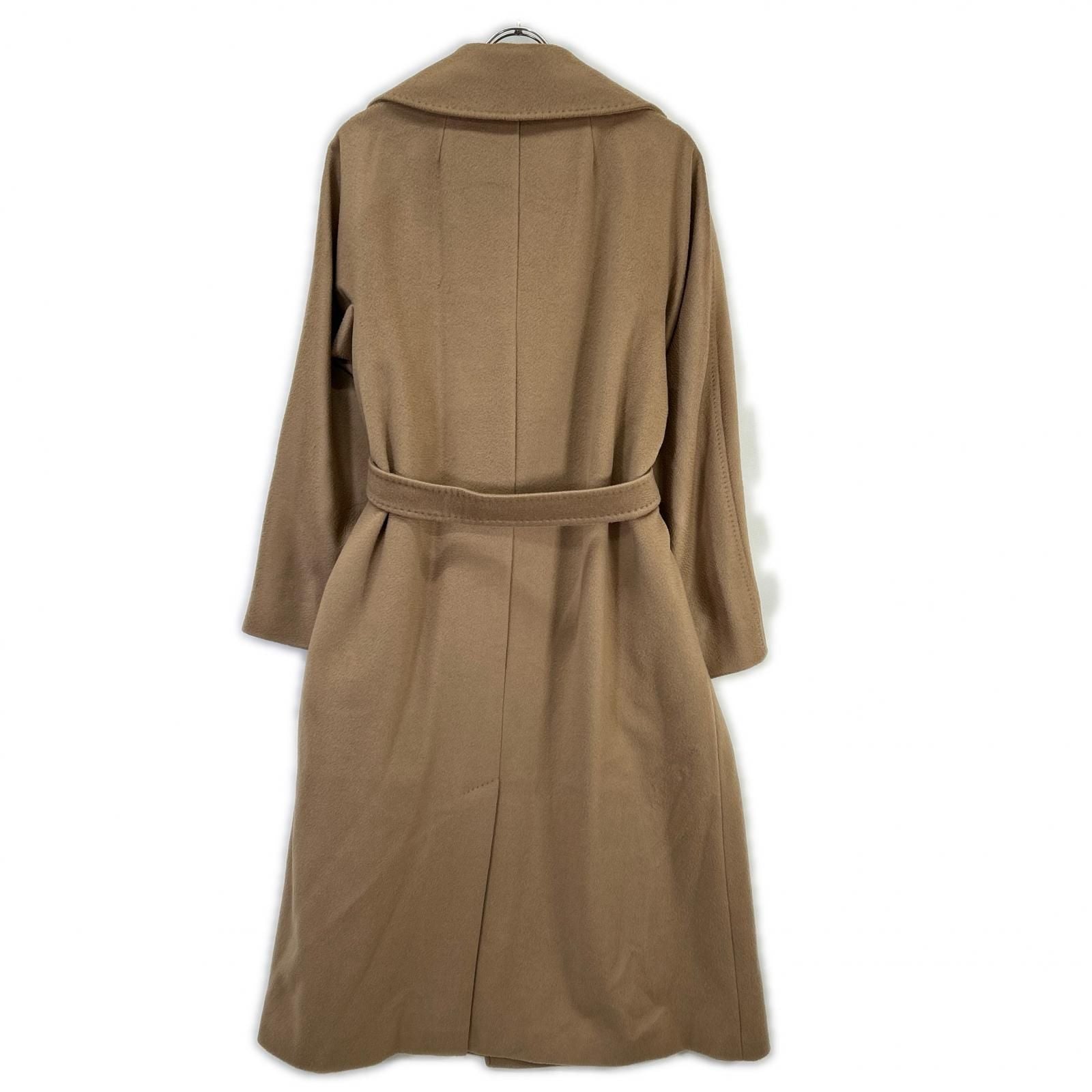 Max Mara Weekend Brown Pure Vagin Wool 100 Resina Double Breasted Belted Long — view 2