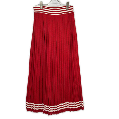 Gucci Adidas Red White Silk Blend 3 Stripes Lace Up Knit Wide Pants XL — view 2